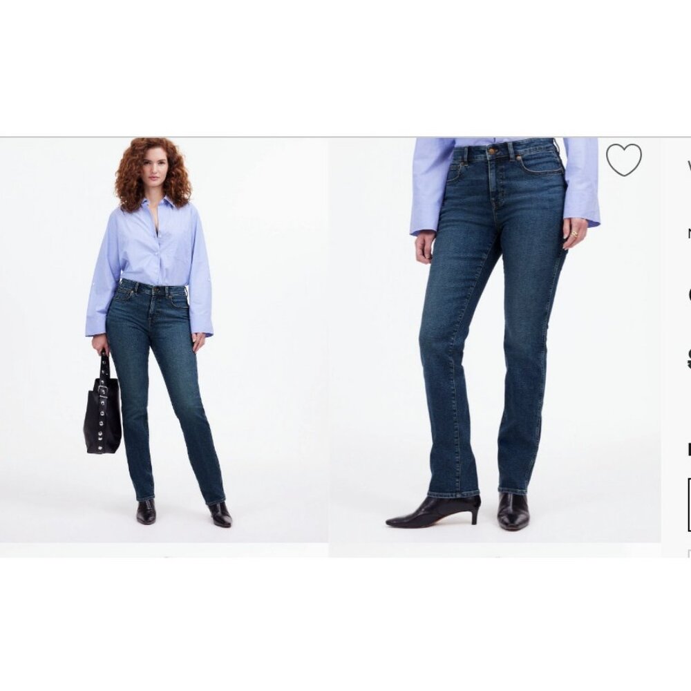 Madewell $138 Curvy Stovepipe Jeans Deming Wash Size 25 NR554